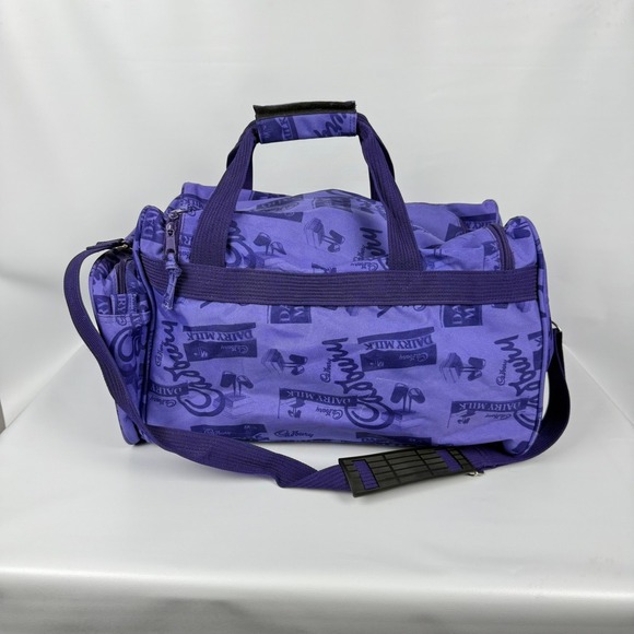 Cadbury Dairy Milk Purple Duffel Bag 20x10x11in Logo Promo Shoulder Strap - Picture 3 of 6